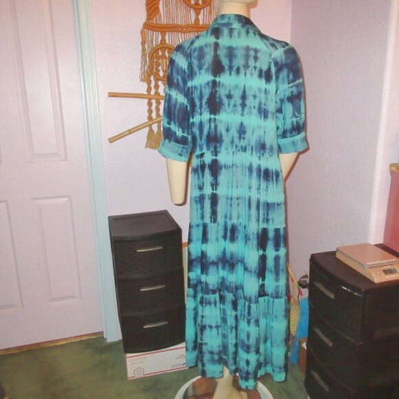 Natural Life Rebecca Womens Dress Size S Pockets Woven Midi Tiered Babydoll Boho - Picture 8 of 12